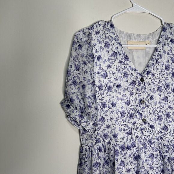 Reistor Dress Womens Small Look on the Bright Side Purple Porcelain Floral Print - Picture 2 of 7